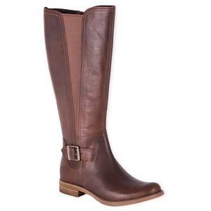 Timberland Savin Hill Wheat Forty Brown Leather All-Fit Wide Calf Tall Boot